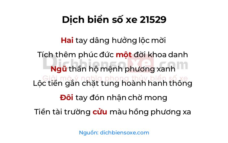 Dịch thơ biển số 21529