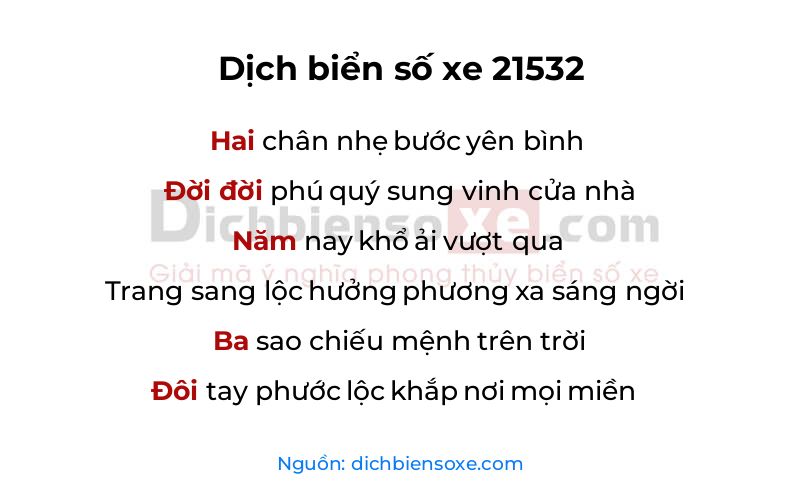 Dịch thơ biển số 21532