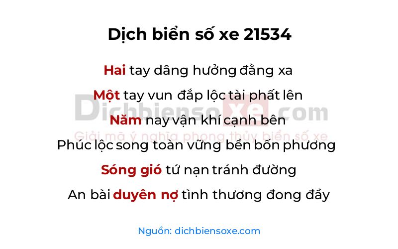 Dịch thơ biển số 21534