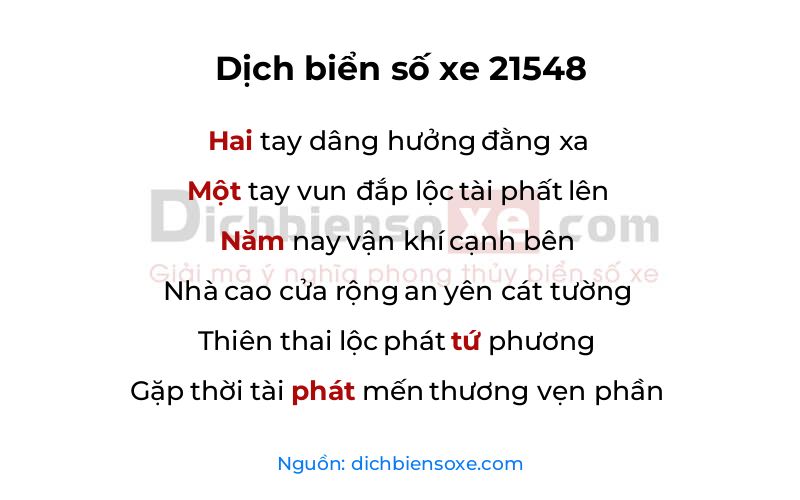 Dịch thơ biển số 21548