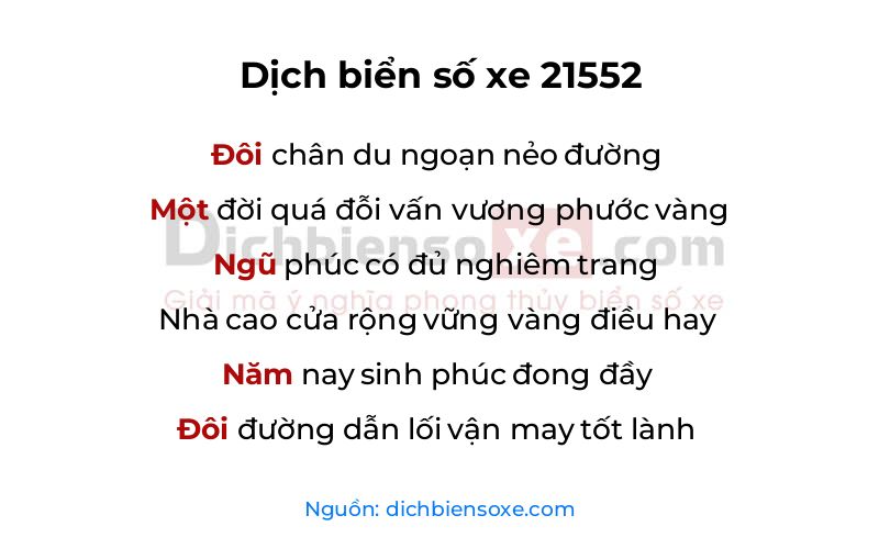 Dịch thơ biển số 21552