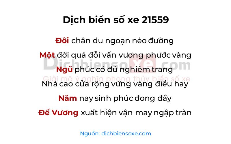 Dịch thơ biển số 21559