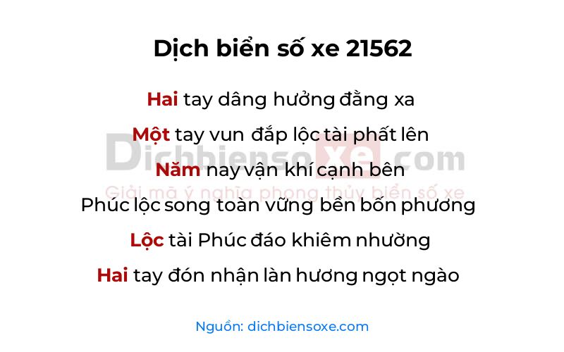 Dịch thơ biển số 21562