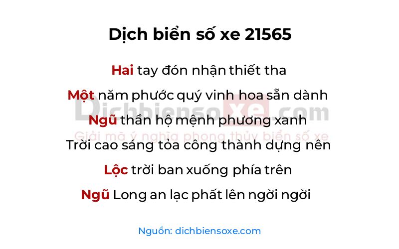 Dịch thơ biển số 21565
