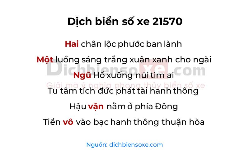 Dịch thơ biển số 21570
