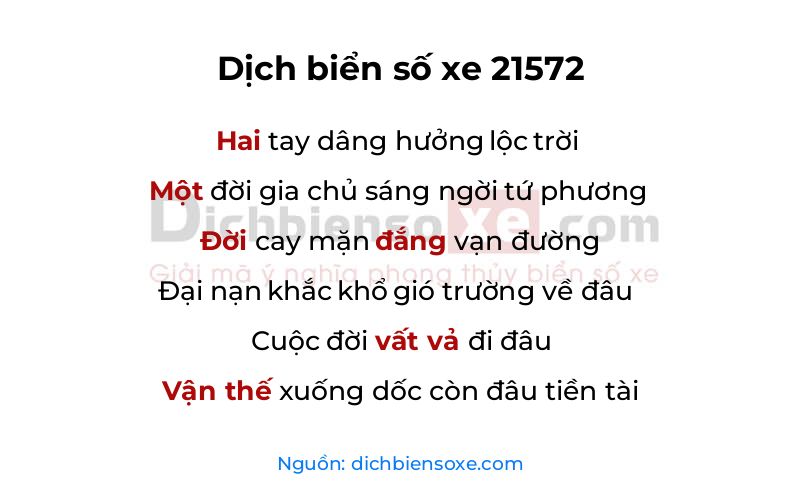 Dịch thơ biển số 21572
