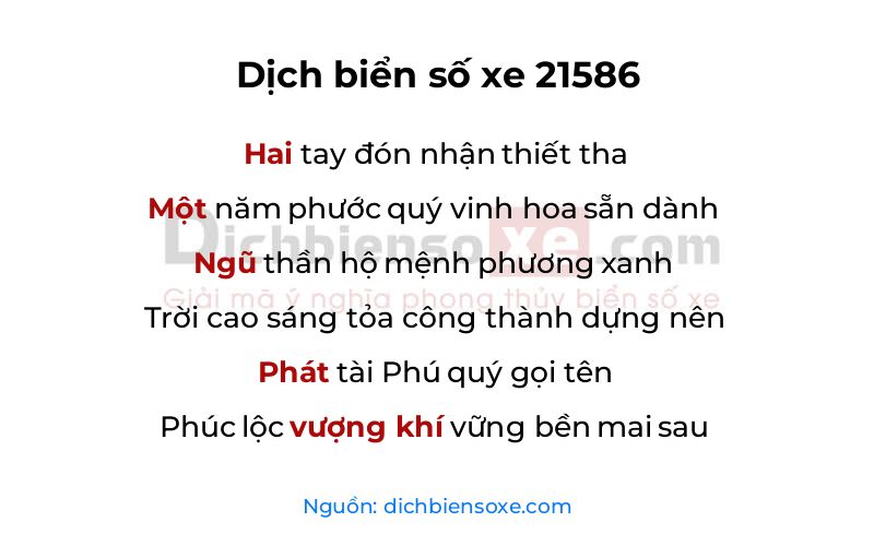 Dịch thơ biển số 21586