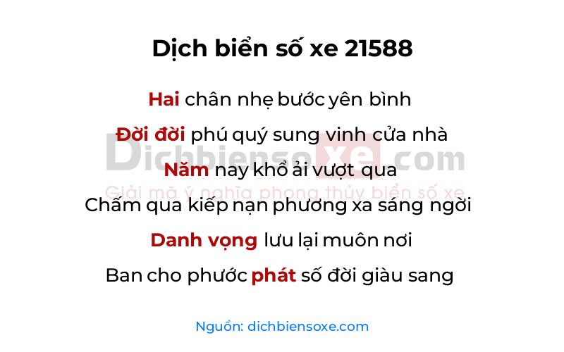 Dịch thơ biển số 21588