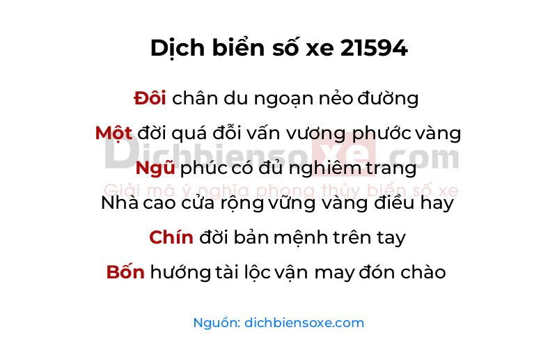 Dịch thơ biển số 21594