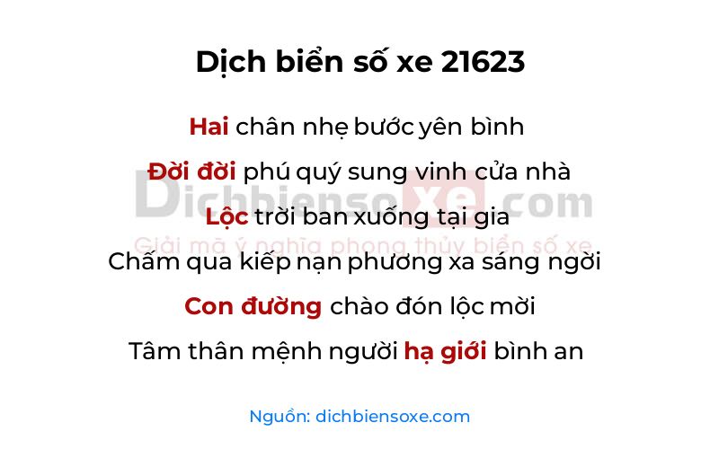 Dịch thơ biển số 21623