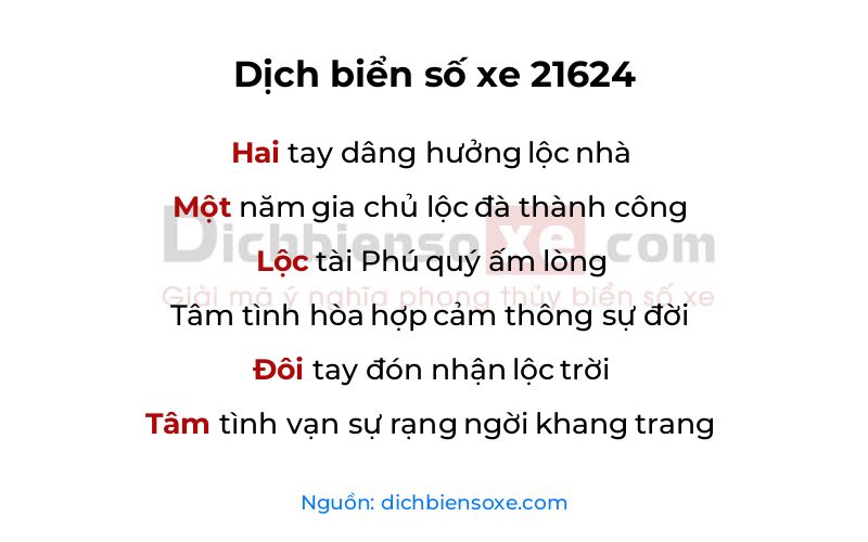 Dịch thơ biển số 21624