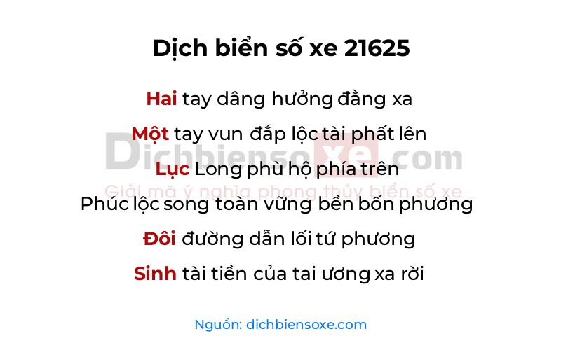 Dịch thơ biển số 21625