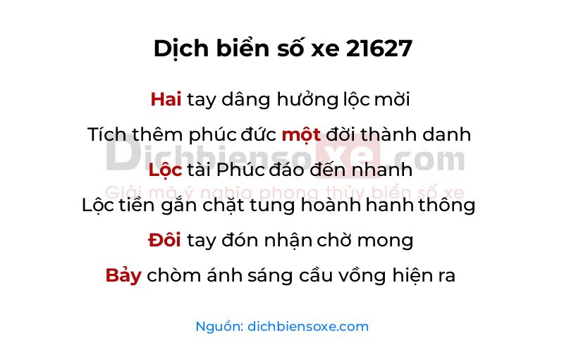 Dịch thơ biển số 21627