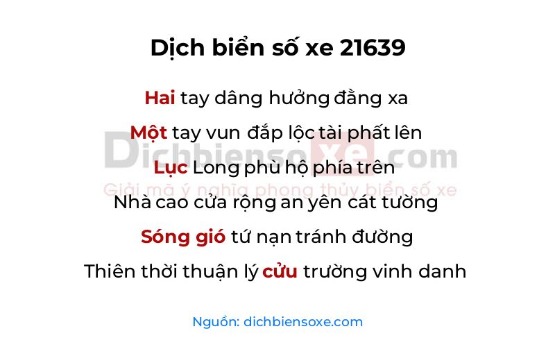 Dịch thơ biển số 21639