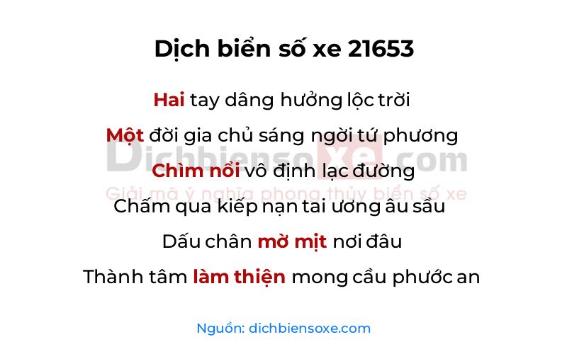 Dịch thơ biển số 21653