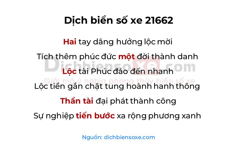 Dịch thơ biển số 21662