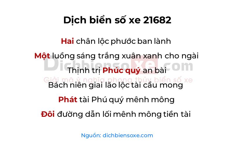 Dịch thơ biển số 21682