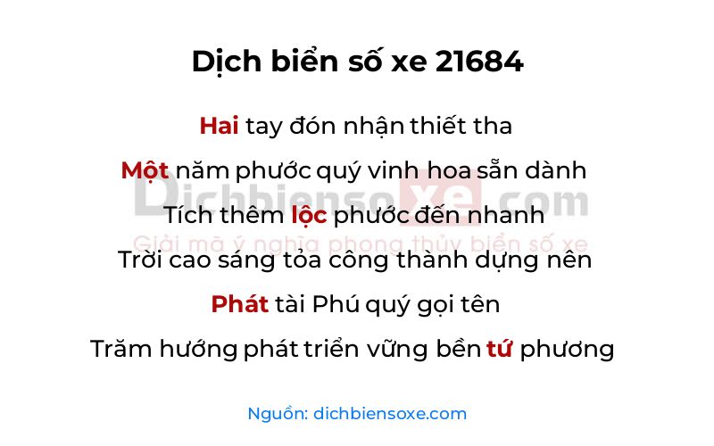Dịch thơ biển số 21684
