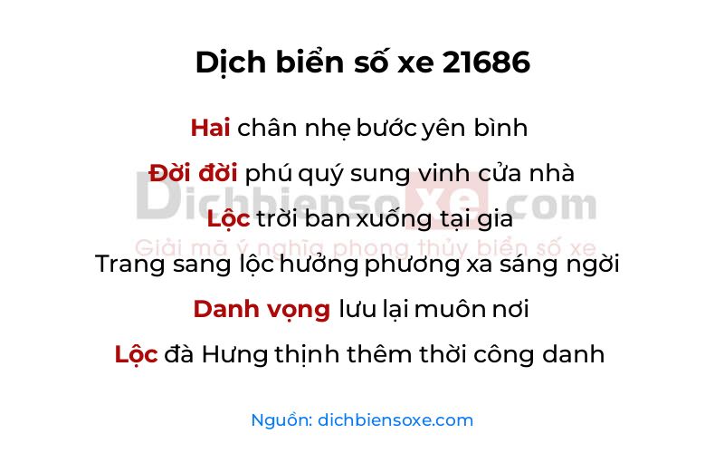 Dịch thơ biển số 21686