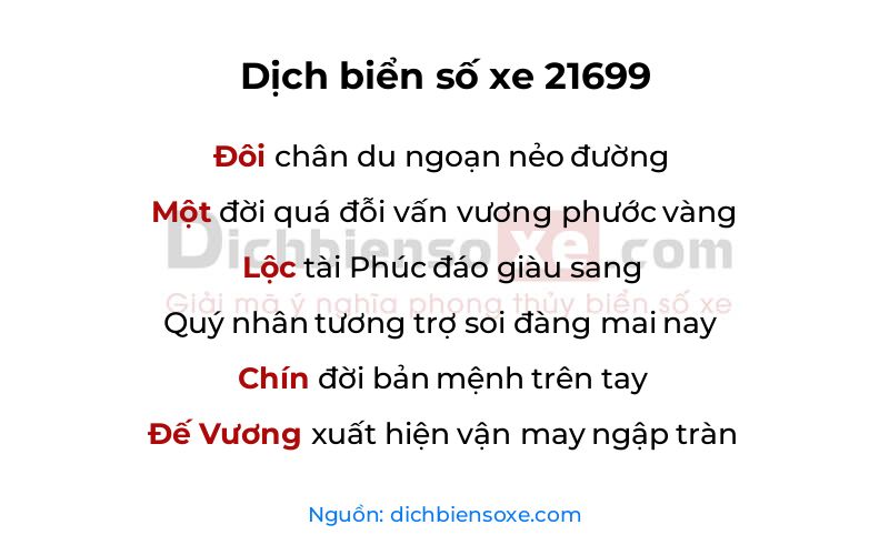 Dịch thơ biển số 21699