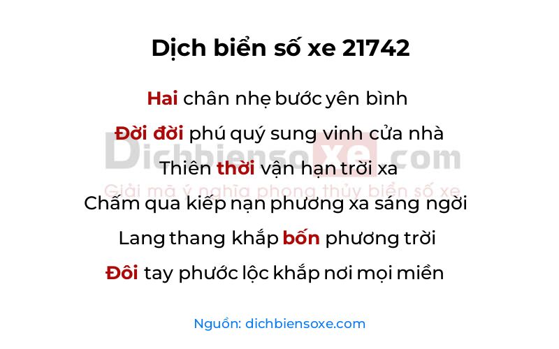 Dịch thơ biển số 21742