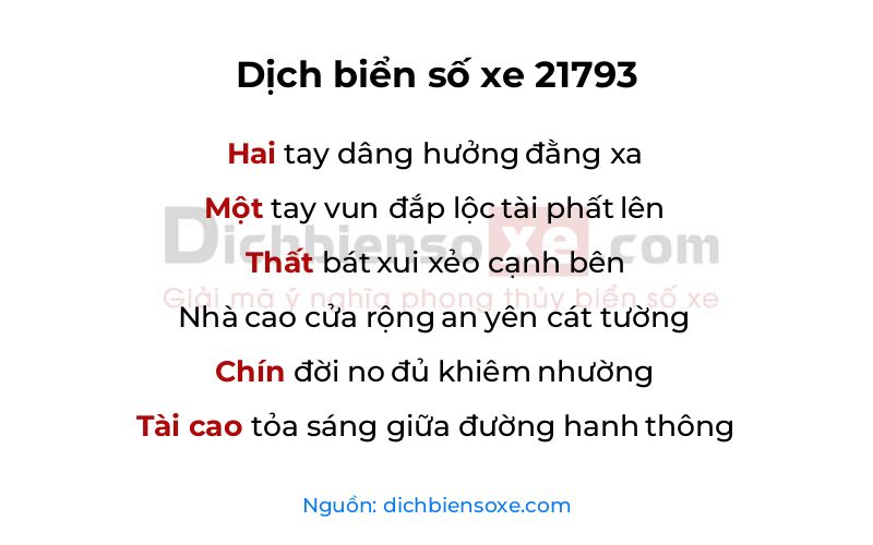 Dịch thơ biển số 21793