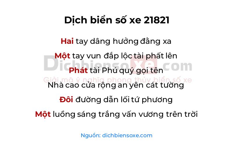 Dịch thơ biển số 21821