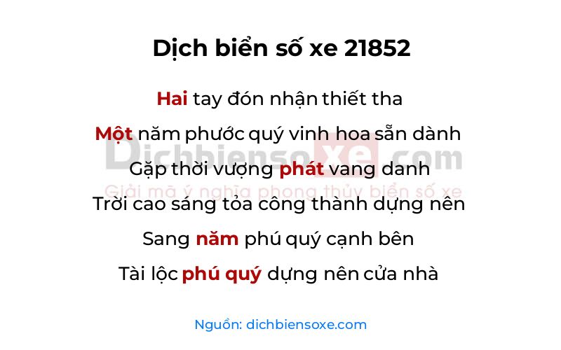 Dịch thơ biển số 21852
