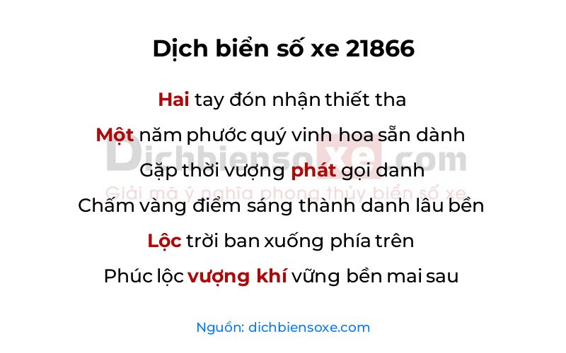 Dịch thơ biển số 21866