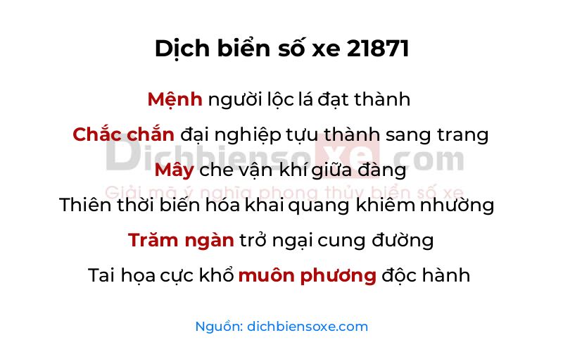 Dịch thơ biển số 21871