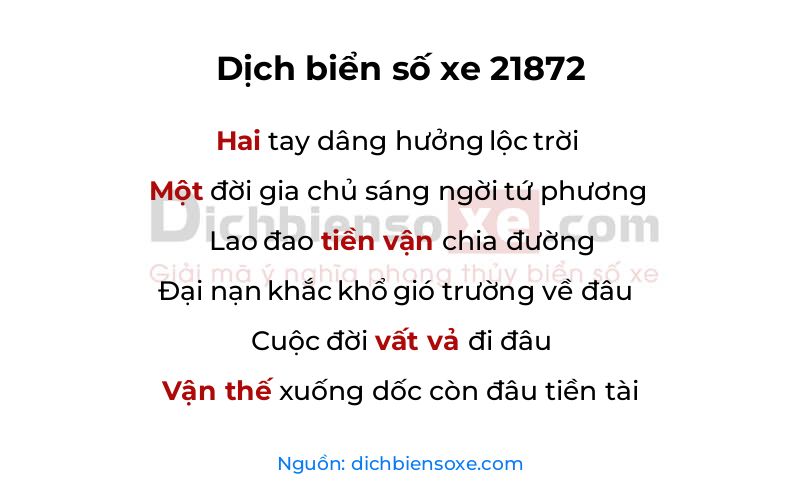 Dịch thơ biển số 21872