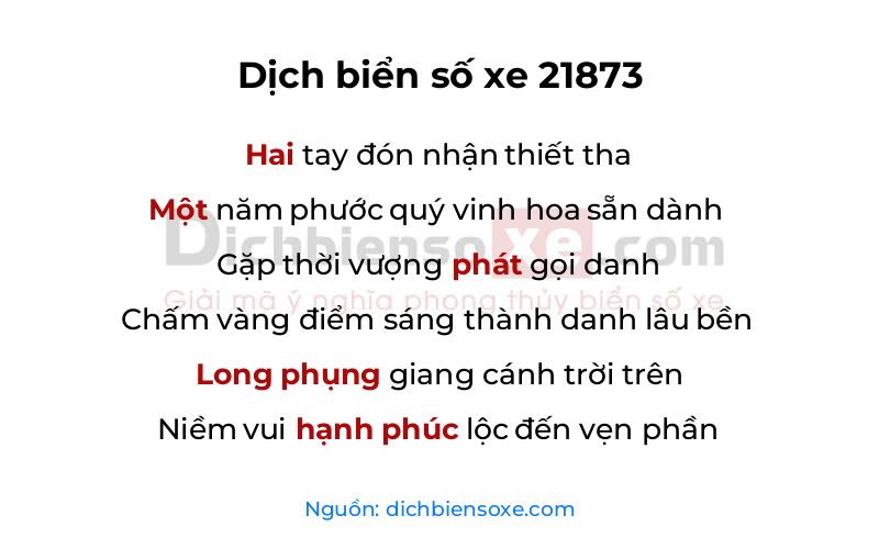Dịch thơ biển số 21873