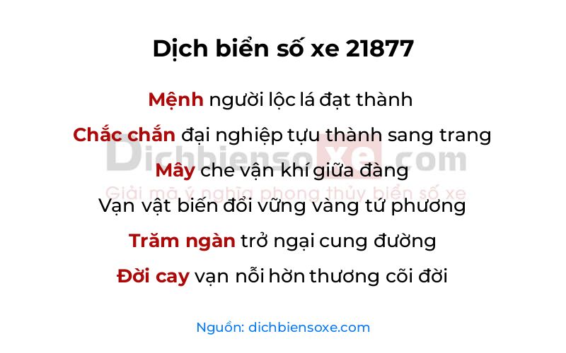 Dịch thơ biển số 21877