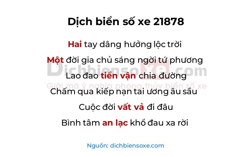 Dịch thơ biển số 21878