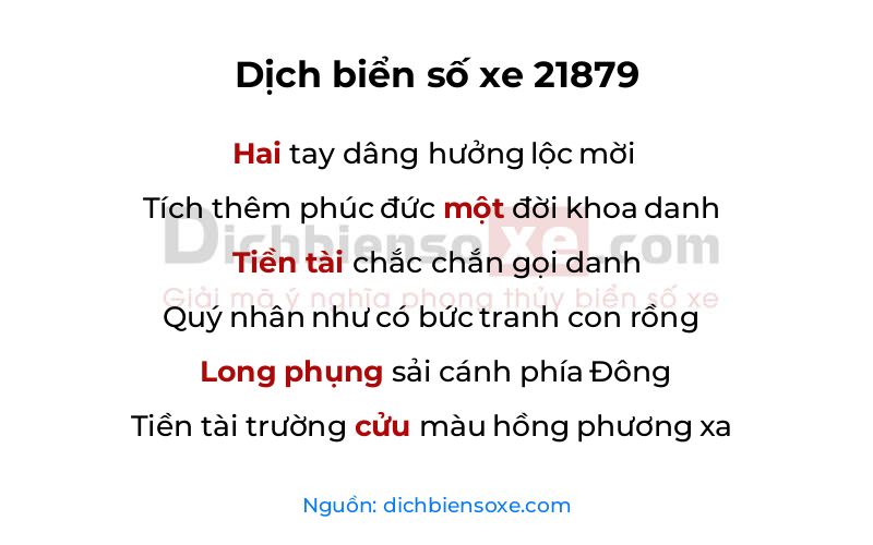 Dịch thơ biển số 21879