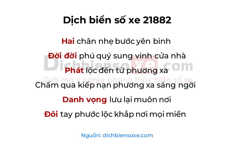 Dịch thơ biển số 21882