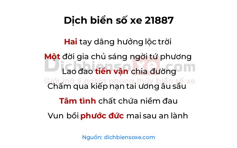 Dịch thơ biển số 21887