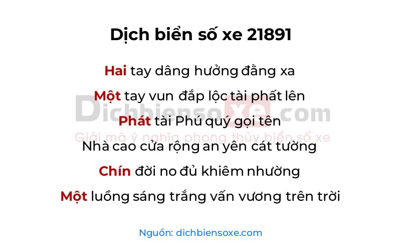 Dịch thơ biển số 21891