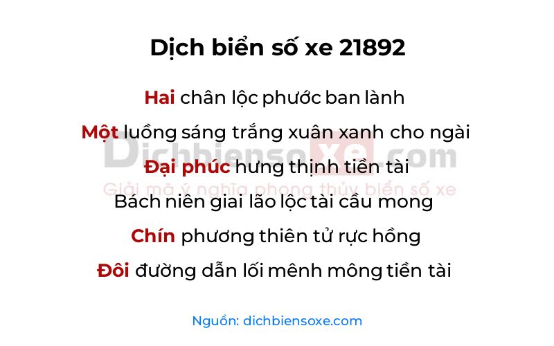 Dịch thơ biển số 21892