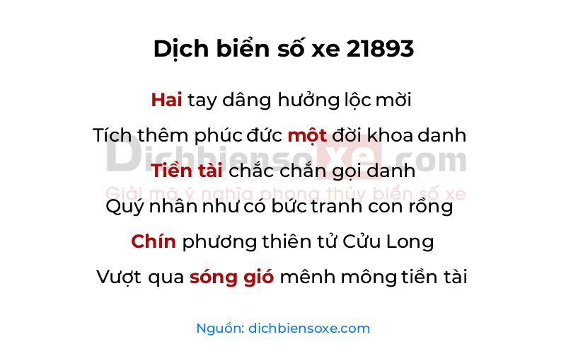 Dịch thơ biển số 21893