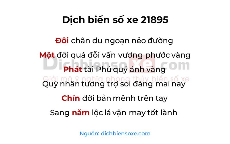 Dịch thơ biển số 21895