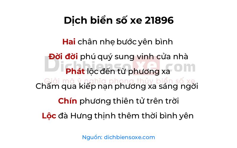 Dịch thơ biển số 21896