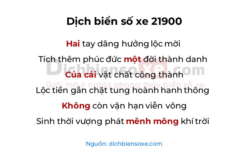 Dịch thơ biển số 21900