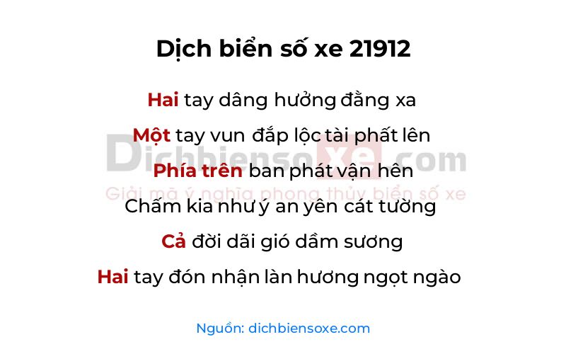 Dịch thơ biển số 21912