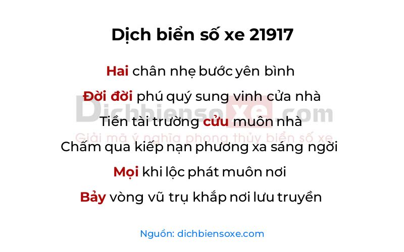 Dịch thơ biển số 21917