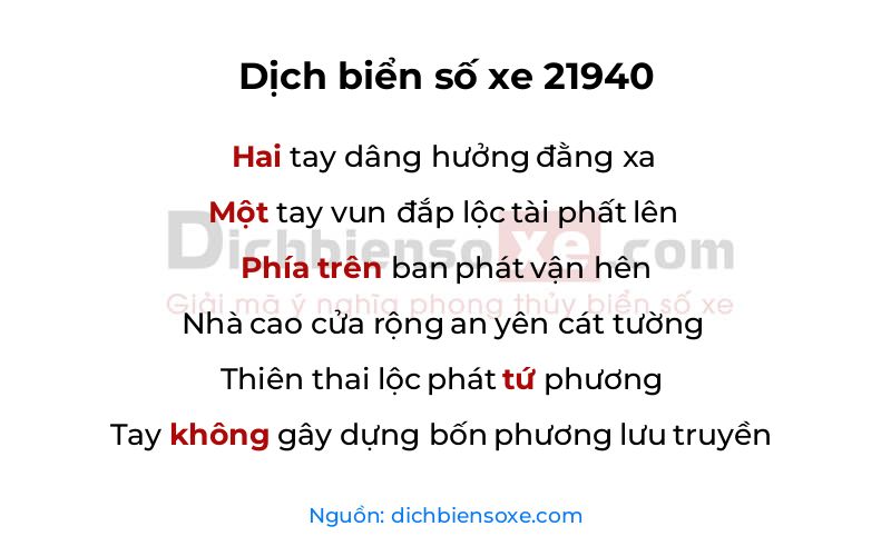 Dịch thơ biển số 21940