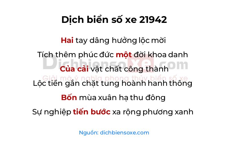 Dịch thơ biển số 21942