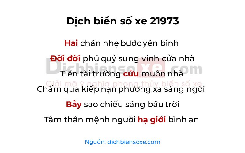 Dịch thơ biển số 21973