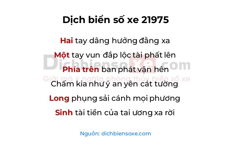 Dịch thơ biển số 21975