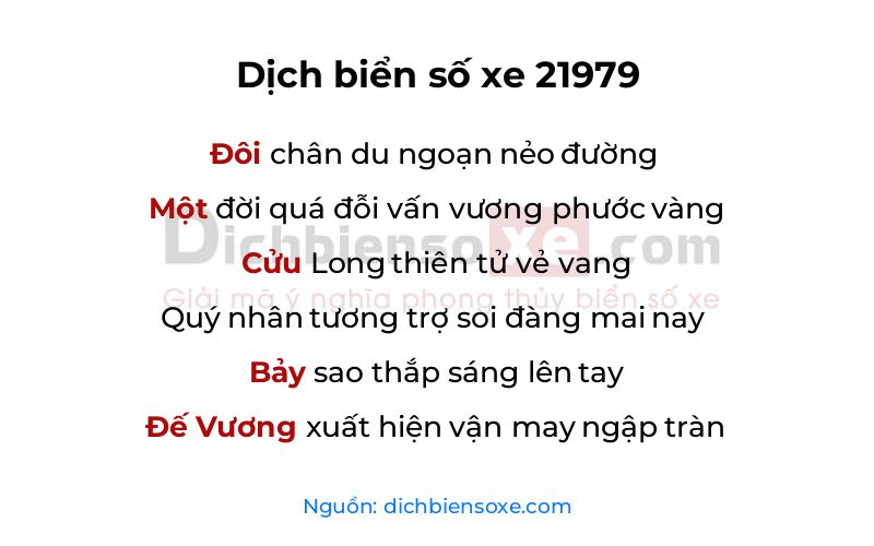 Dịch thơ biển số 21979